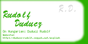 rudolf duducz business card